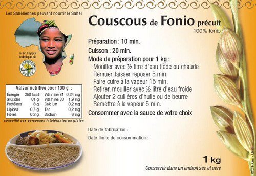 Etiquette couscous de fonio